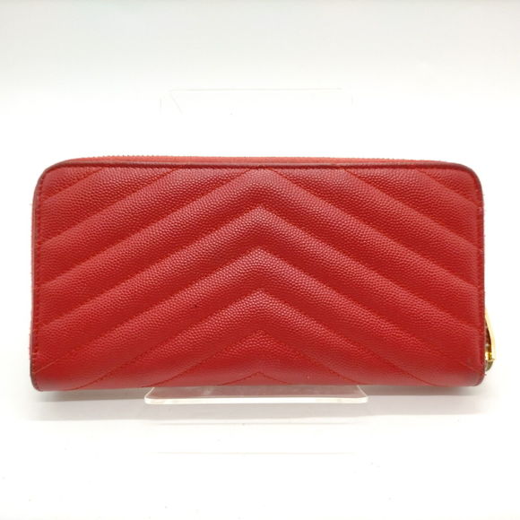 Saint Laurent Long Wallet Red Leather #76906S20 - Picture 2 of 9